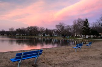 Five Island Lake at sunset, Emmetsburg, Iowa